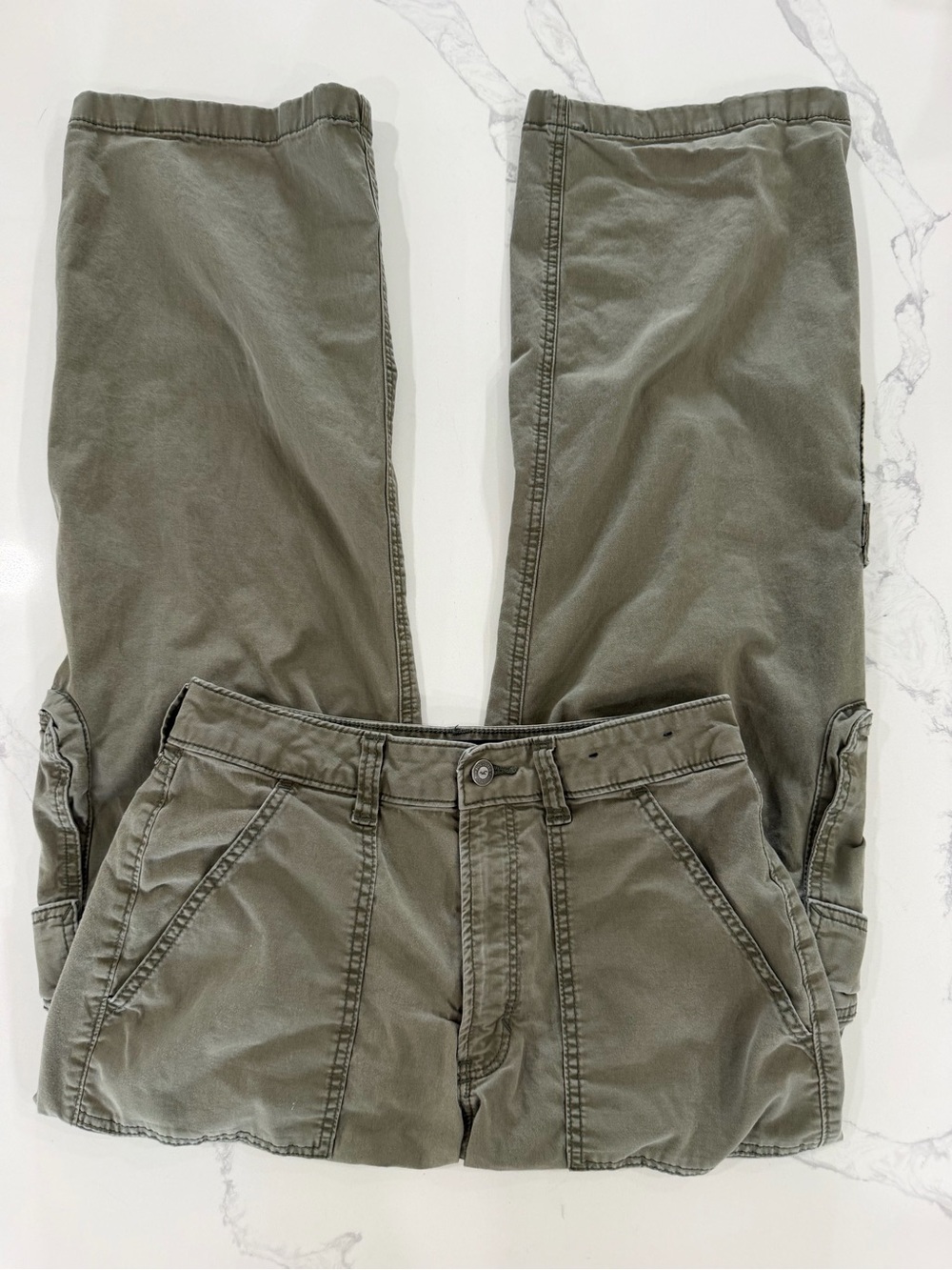 Hollister Y2K Streetwear Ultra High-Rise Baggy Cargo Pants Olive Green Size 10R